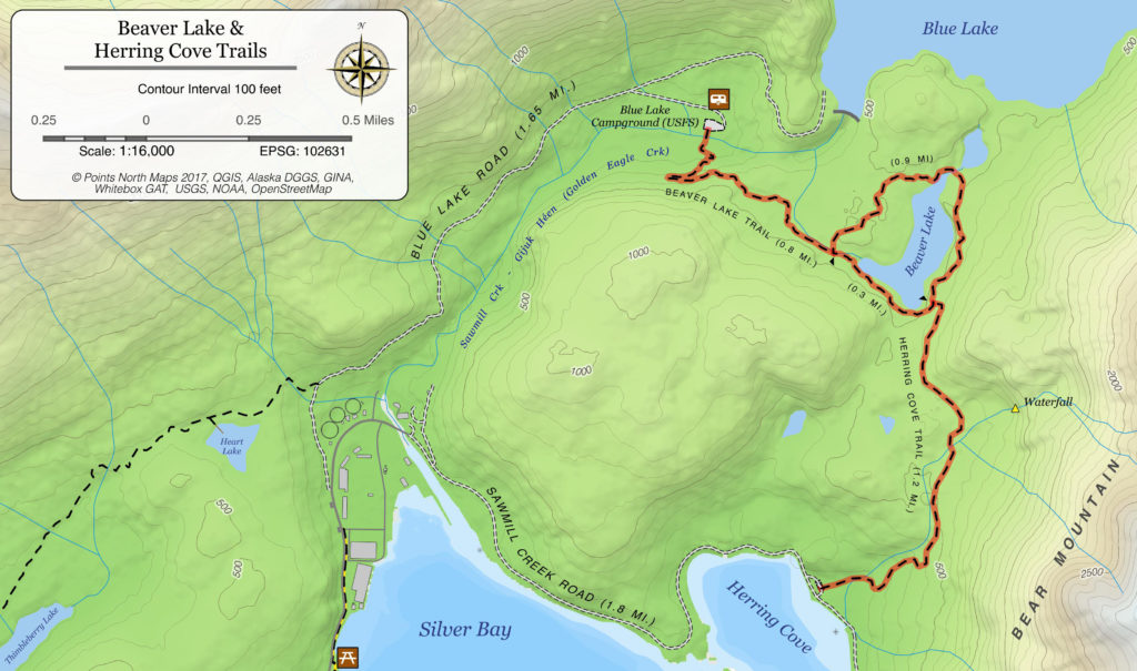 Beaver Lake/Herring Cove Loop Trail Map