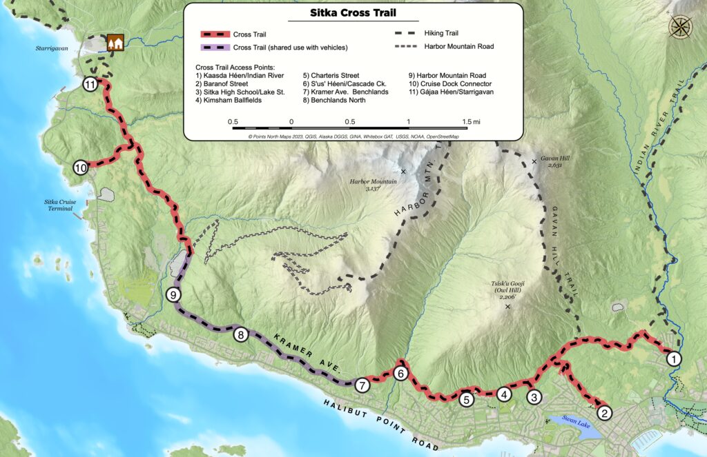 Sitka Cross Trail Trail Map