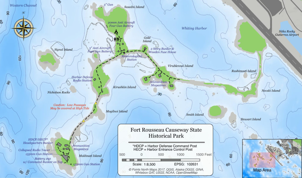 Map of Ft. Rousseau State Historical Park - Causeway
